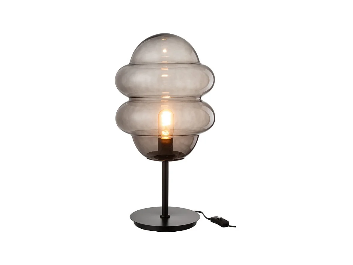 Lámpara de mesa de vidrio gris 28*28*52 cm