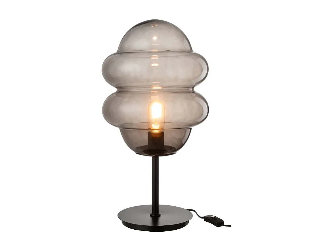 Lámpara de mesa de vidrio gris 28*28*52 cm