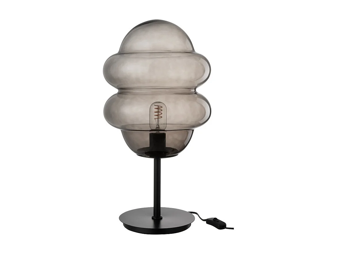 Lámpara de mesa de vidrio gris 28*28*52 cm