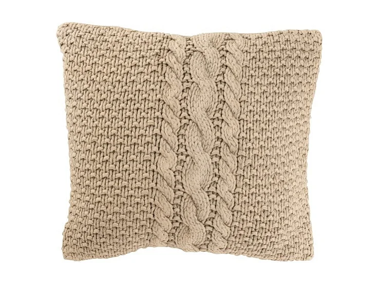 Cojín cuadrado en algodón beige 50x50x12 cm