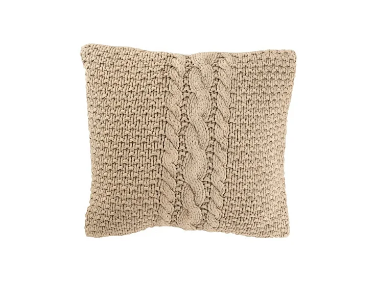 Cojín cuadrado en algodón beige 50x50x12 cm