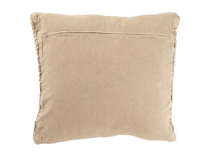 Cojín cuadrado en algodón beige 50x50x12 cm