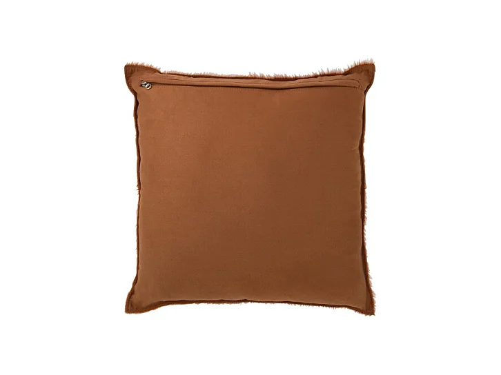 Cojín cuadrado de cuero marrón de 45x45x8 cm