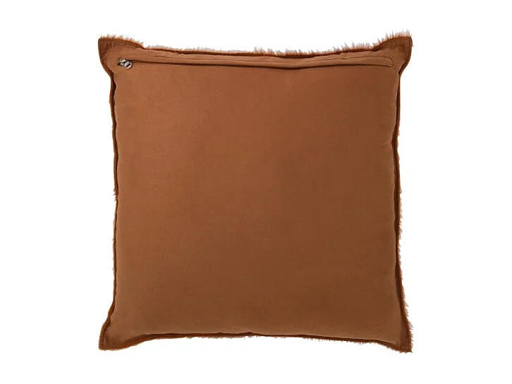 Cojín cuadrado de cuero marrón de 45x45x8 cm