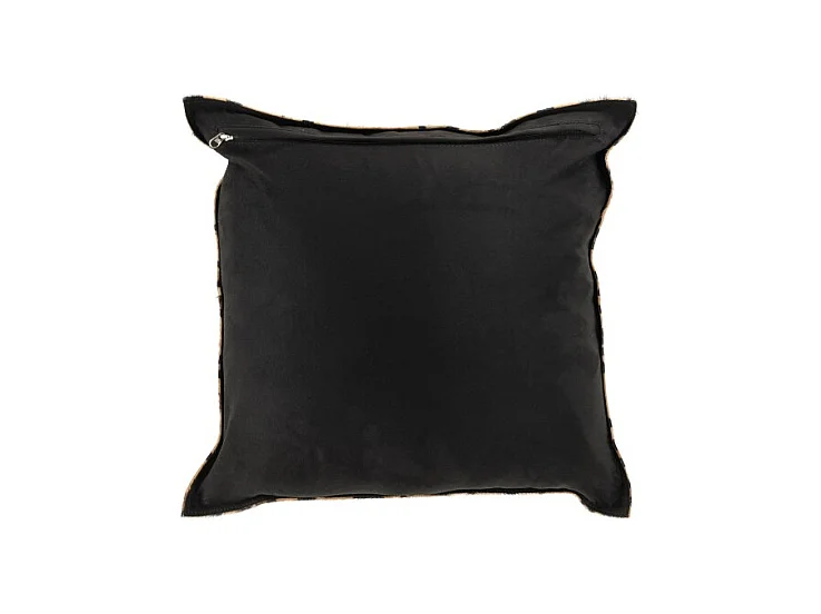 Cojín cebra cuadrado cuero negro/blanco 44x44 cm