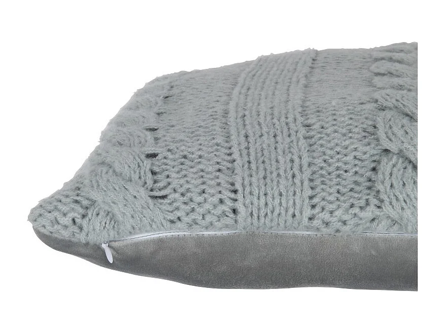 Cojín cuadrado de tela gris 45x45x10 cm