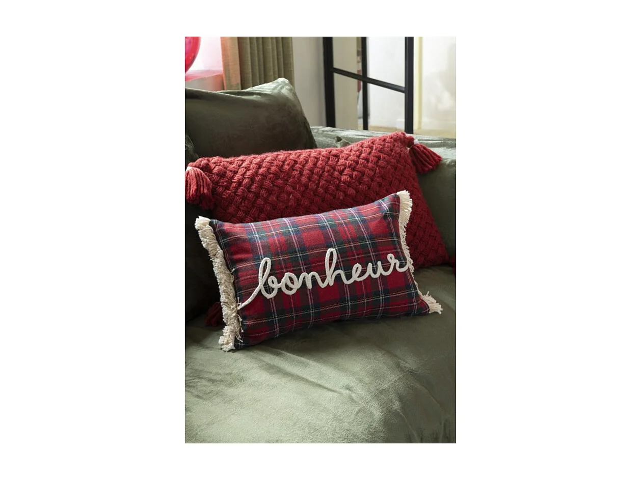 Cojín rectangular de tela multicolor de 30x45x3.5 cm