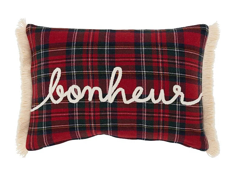 Cojín rectangular de tela multicolor de 30x45x3.5 cm