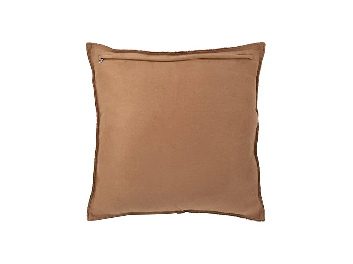 Cojín cuadrado de cuero dorado de 45x45x8 cm