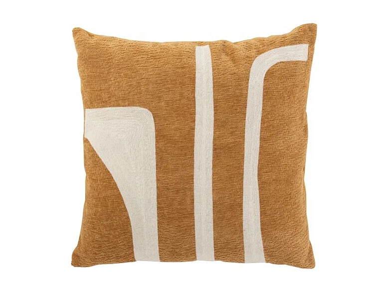 Coussin carré en polyester jaune 45x45x10 cm