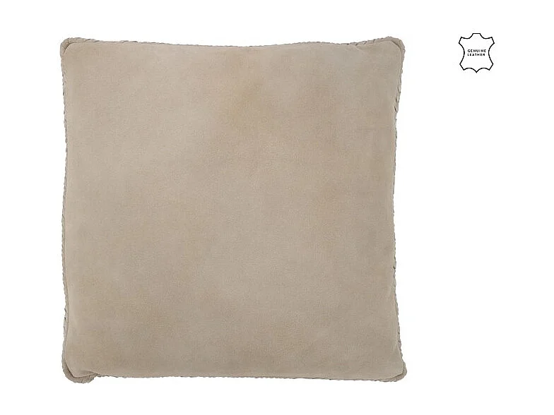 Cojín cuadrado de cuero gris 45x45x7 cm