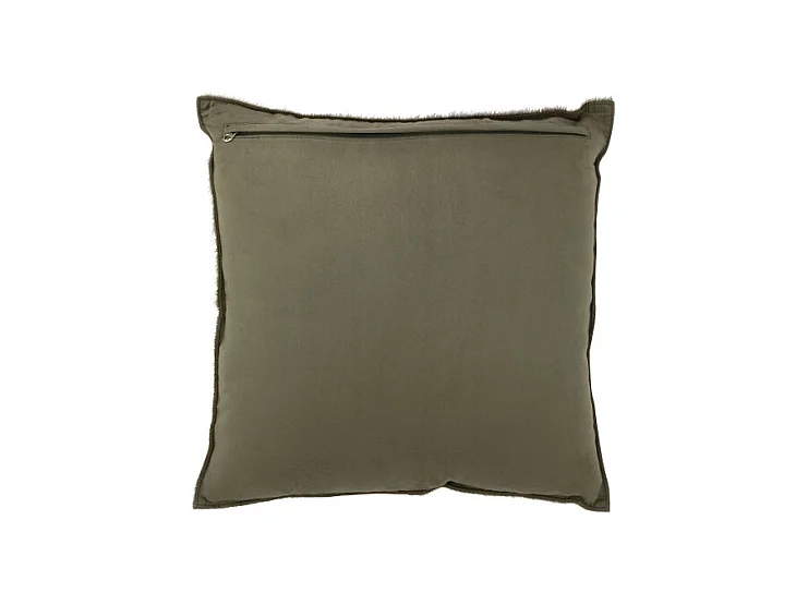 Cojín cuadrado de cuero verde de 45x45x8 cm