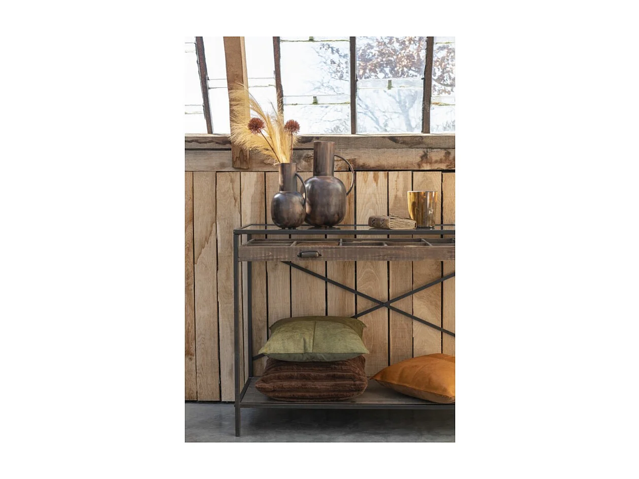 Cuscino quadrato in pelle verde 45x45x8 cm