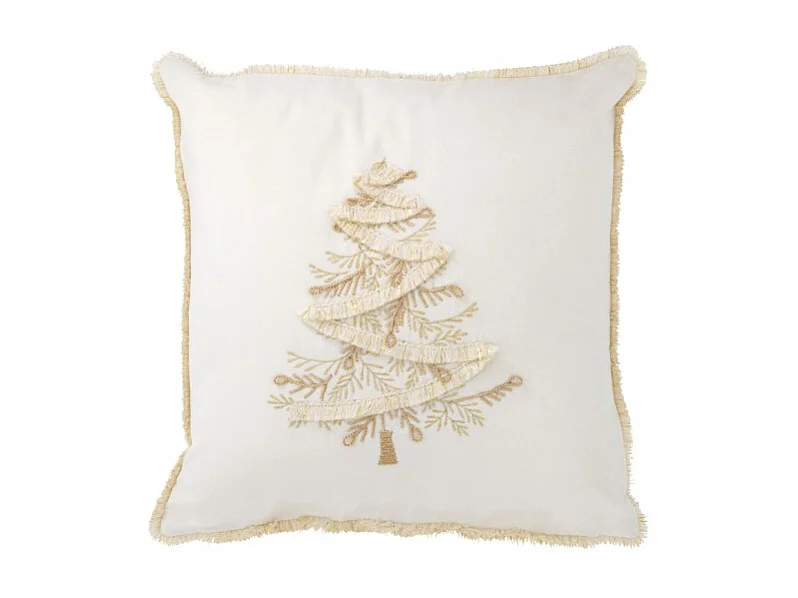 Cojín cuadrado de tela blanca de 45x45x3.75 cm