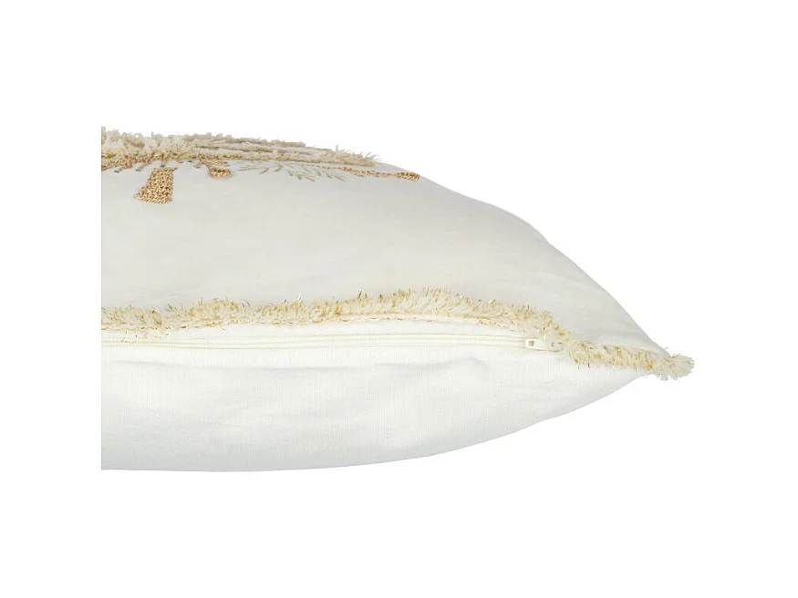 Cojín cuadrado de tela blanca de 45x45x3.75 cm