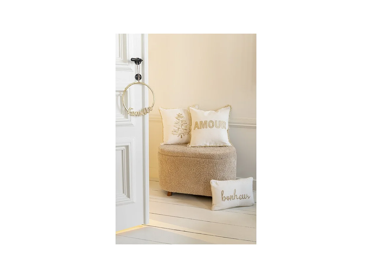 Cojín cuadrado de tela blanca de 45x45x3.75 cm