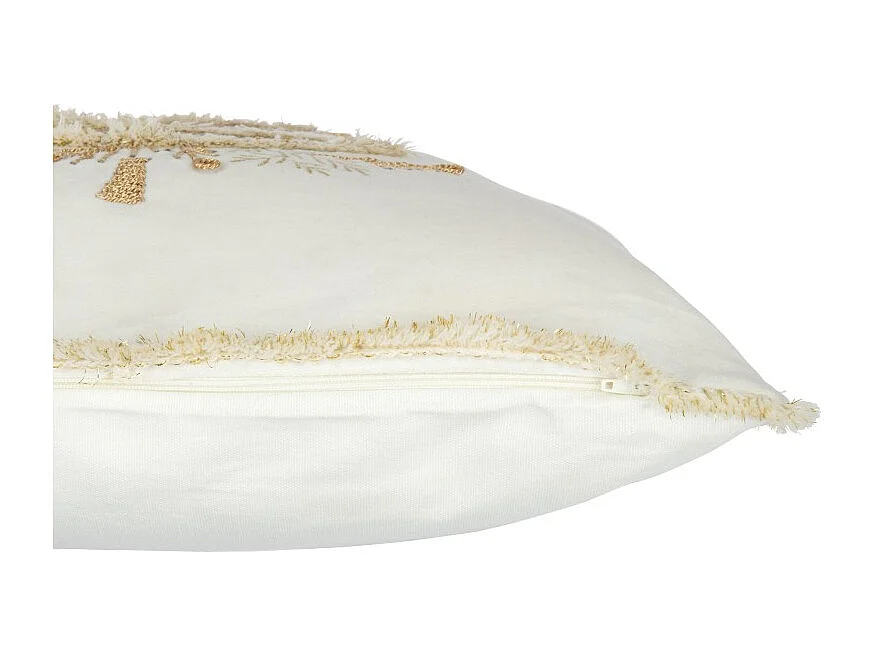 Cojín cuadrado de tela blanca de 45x45x3.75 cm