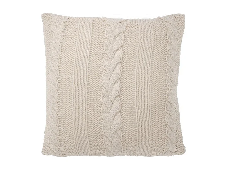 Cojín cuadrado de tela beige 45x45x10 cm