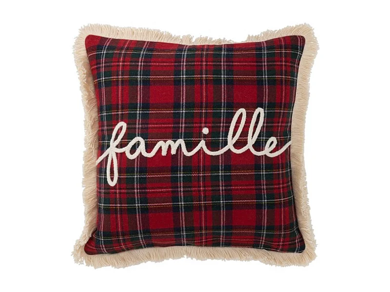 Cojín cuadrado de tela multicolor de 45x45x3.75 cm