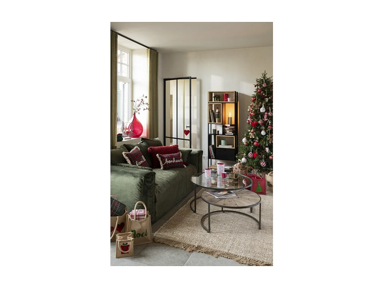 Cojín cuadrado de tela multicolor de 45x45x3.75 cm