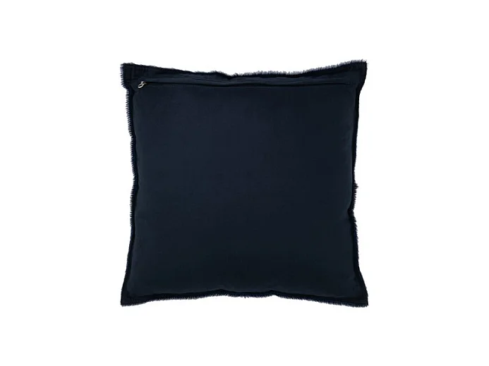 Cojín cuadrado de cuero azul 45x45x8 cm