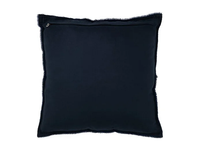 Cojín cuadrado de cuero azul 45x45x8 cm