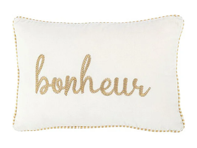 Cojín rectangular de textil blanco 30x45x3.5 cm