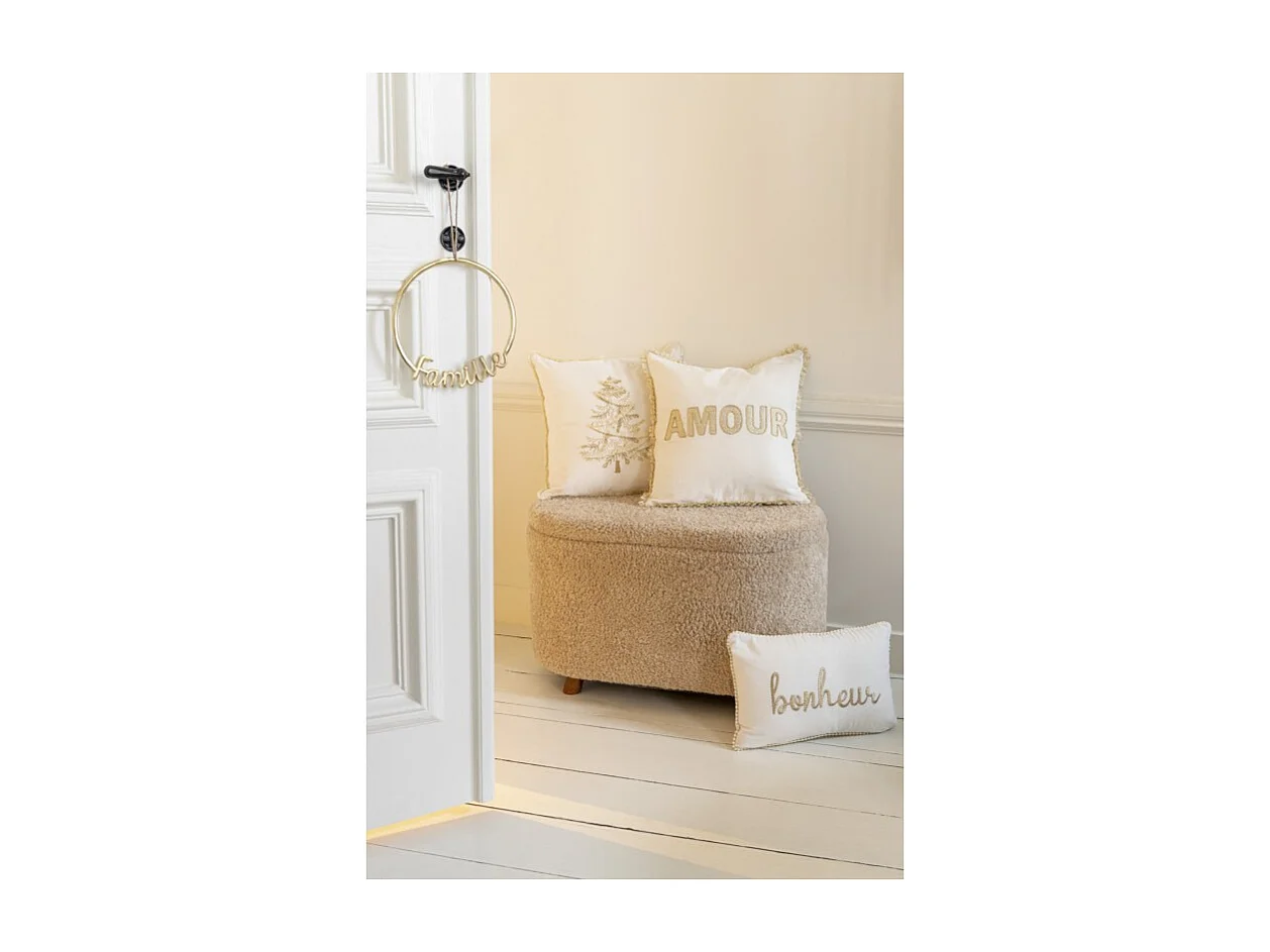 Cojín rectangular de textil blanco 30x45x3.5 cm