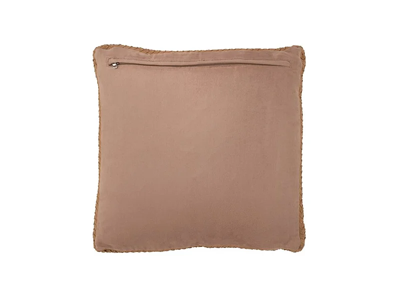 Cojín cuadrado de cuero marrón de 45x45x7 cm