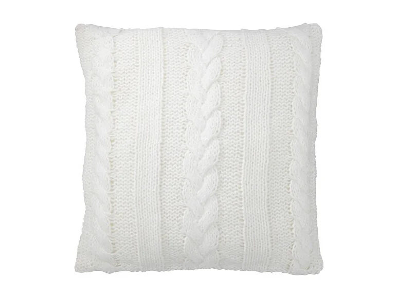 Cojín cuadrado de tela blanca de 45x45x10 cm