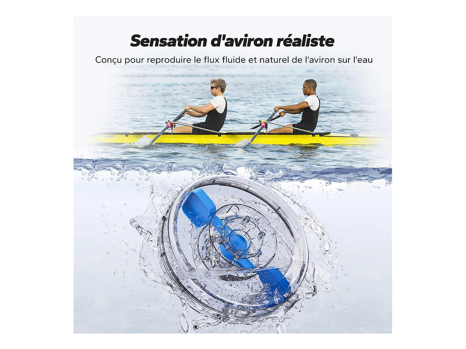 Rameur À Eau Pliable Merach, 6 Niveaux De Résistance, Bois Massif, Compatible Kinomap & Zwift, Entraînement Connecté À Domicile