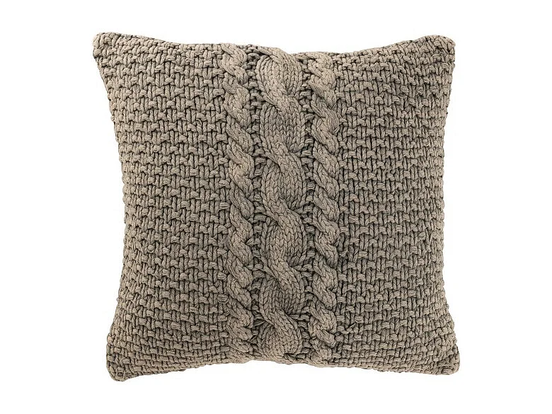 Cojín cuadrado en algodón gris 50x50x12 cm