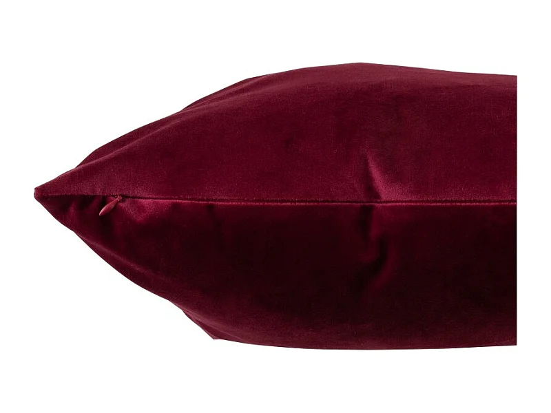 Cojín cuadrado de terciopelo rojo burdeos de 45x45cm