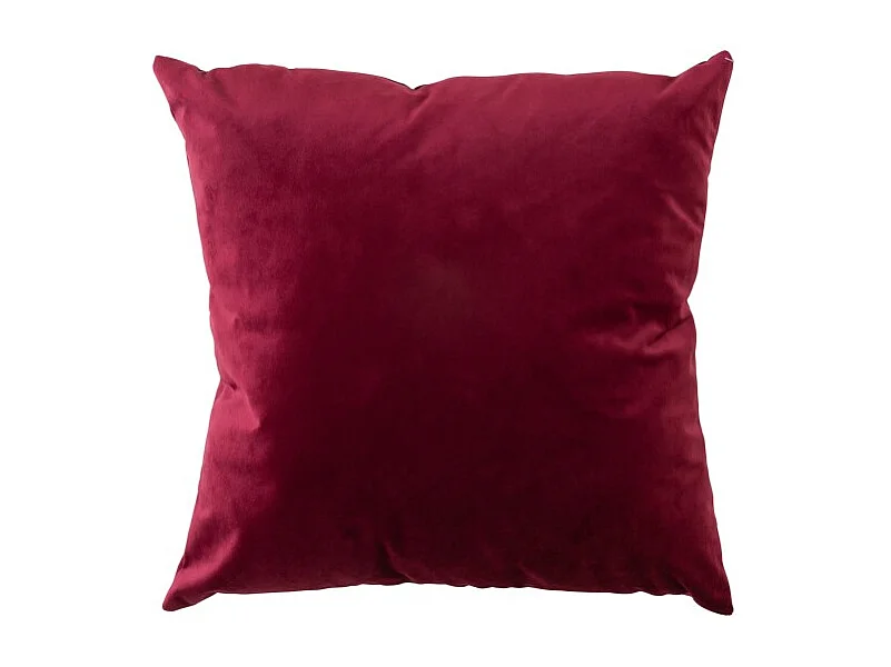 Cojín cuadrado de terciopelo rojo burdeos de 45x45cm
