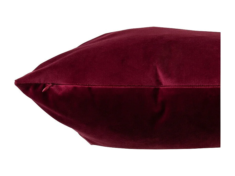 Cojín cuadrado de terciopelo rojo burdeos de 45x45cm