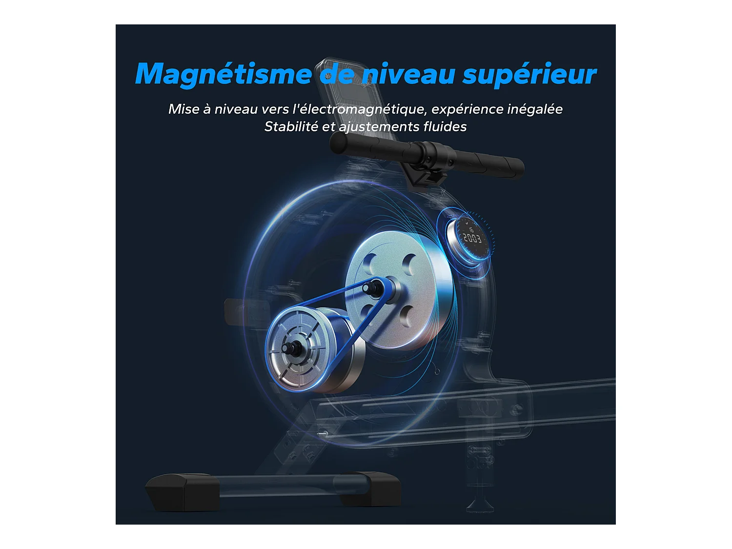 Rameur Magnétique Électrique Pour La Maison Merach, 16 Niveaux De Résistance, Réglage Intelligent, Compatible Avec App