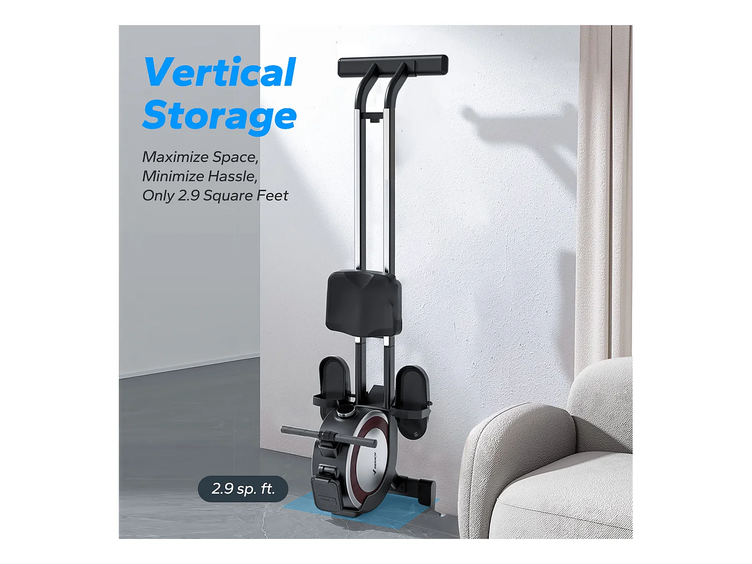 Rameur Magnétique Électrique Pour La Maison Merach, 16 Niveaux De Résistance, Réglage Intelligent, Compatible Avec App