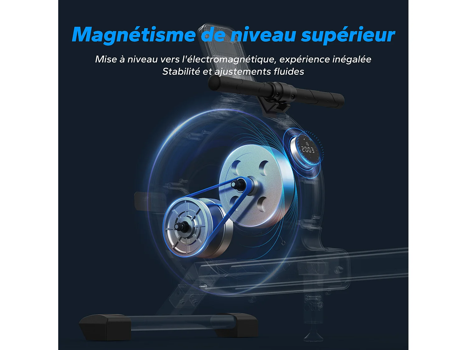 Rameur Magnétique Électrique Pour La Maison Merach, 16 Niveaux De Résistance, Réglage Intelligent, Compatible Avec App