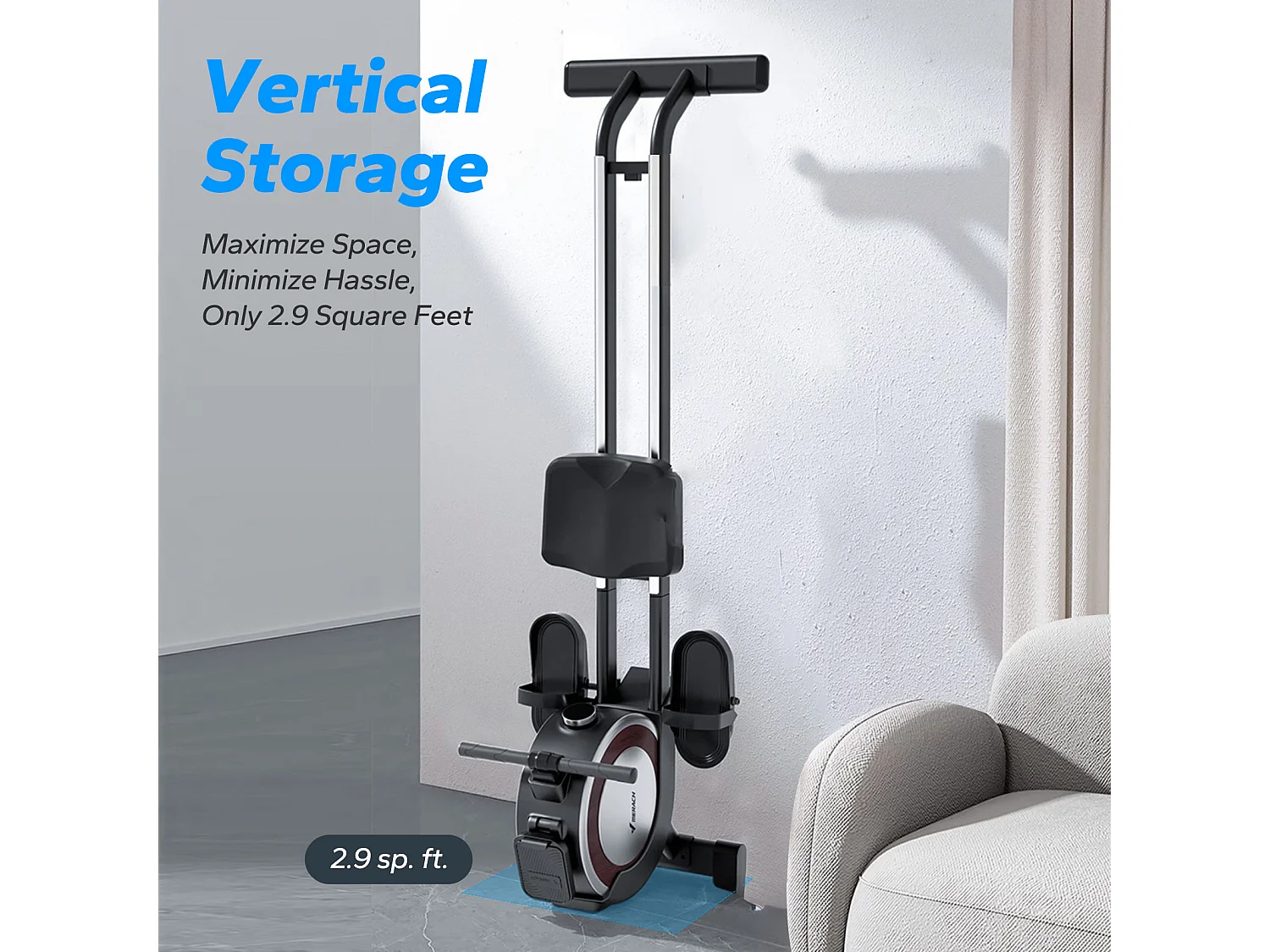 Rameur Magnétique Électrique Pour La Maison Merach, 16 Niveaux De Résistance, Réglage Intelligent, Compatible Avec App