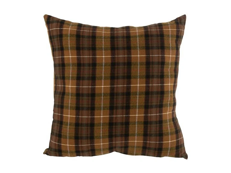 Cojín cuadrado de tela marrón 45x45x16 cm