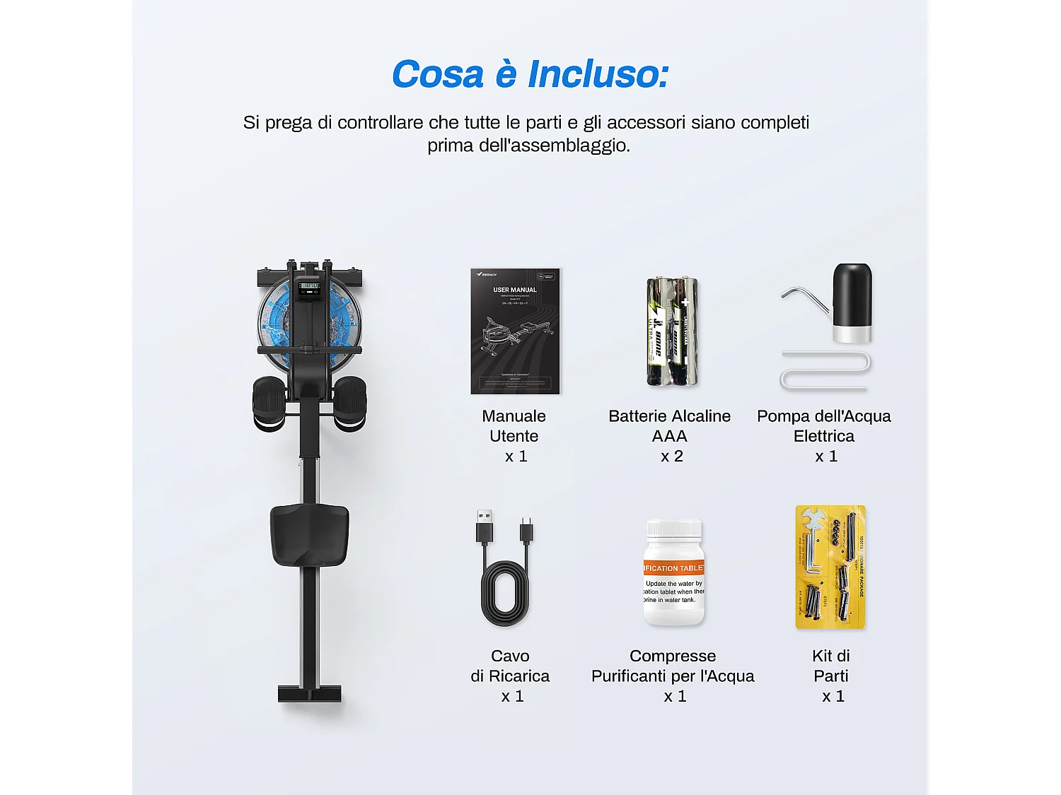 Rameur À Eau D'appartement Merach, Avec Moniteur Bluetooth, Support De Tablette Réglable, Pliable, Noir, Connecté App