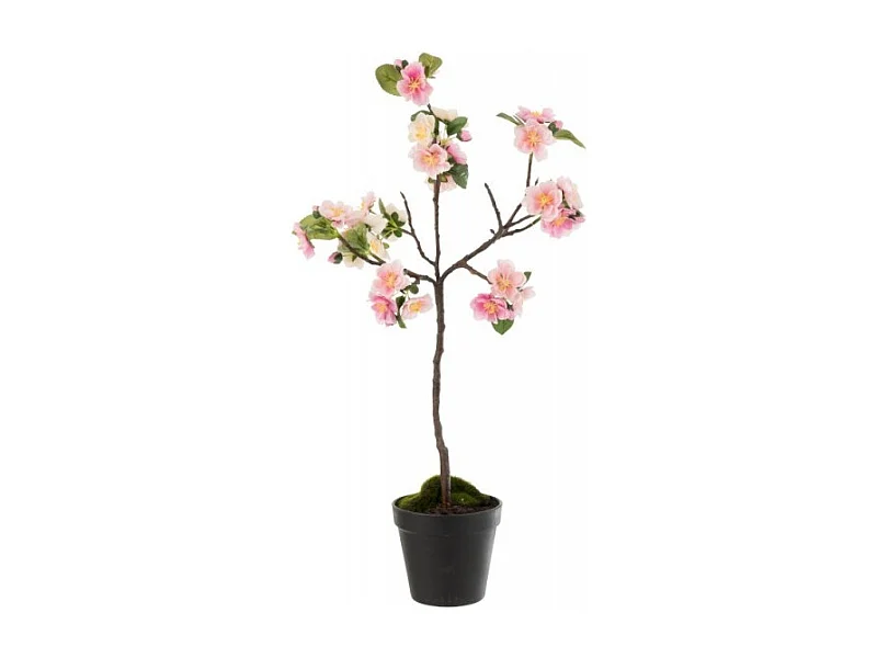Árbol de flor plástico rosa/marrón Alt. 50 cm