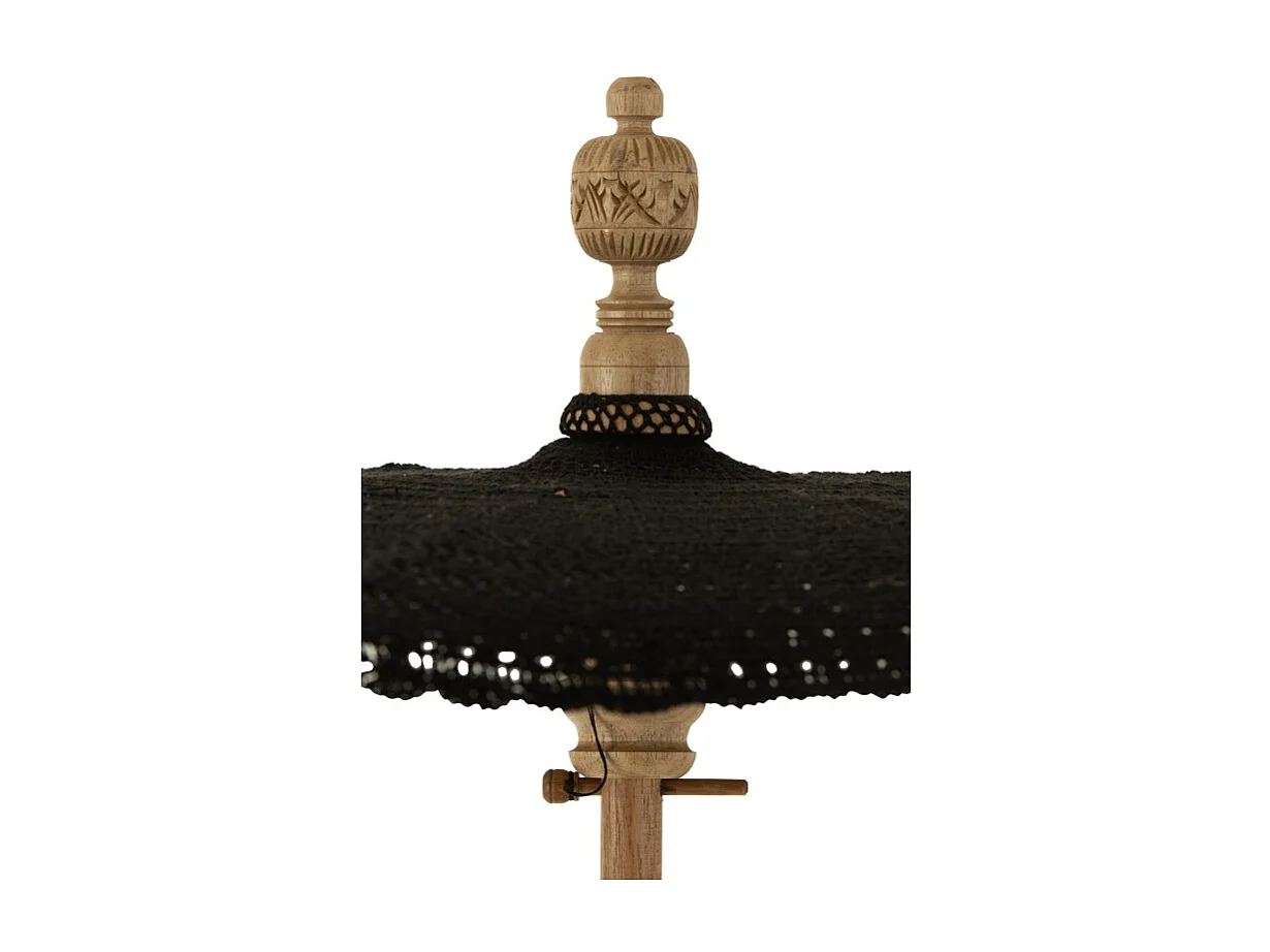 Ombrellone con frange e base in tessuto nero 140x140x253 cm