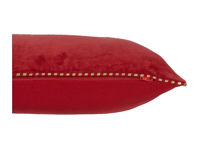 Cojín rectangular de tela roja de 30x45x3.5 cm