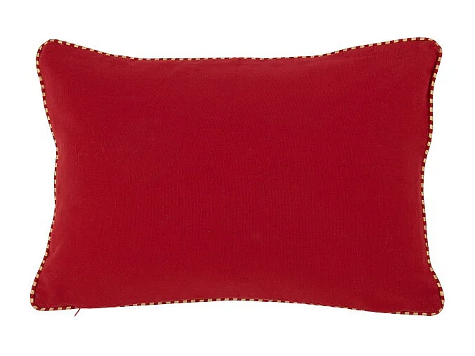 Cojín rectangular de tela roja de 30x45x3.5 cm