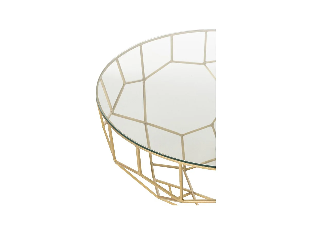 Mesa baja redonda de metal dorado 90*90*44cm