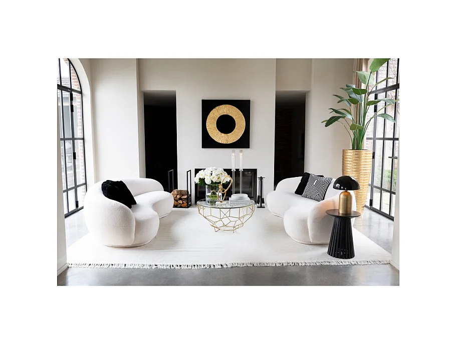 Mesa baja redonda de metal dorado 90*90*44cm