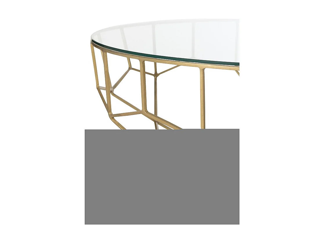 Mesa baja redonda de metal dorado 90*90*44cm