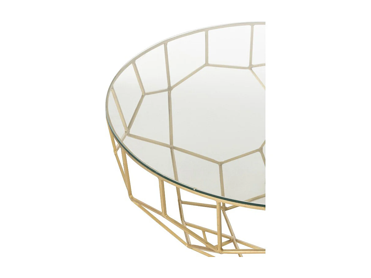 Mesa baja redonda de metal dorado 90*90*44cm