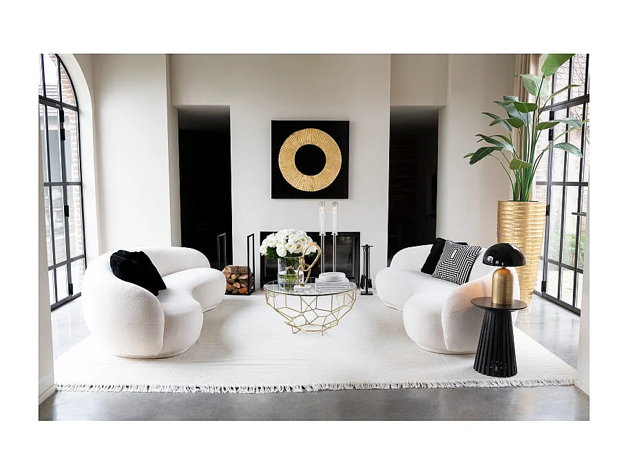 Mesa baja redonda de metal dorado 90*90*44cm